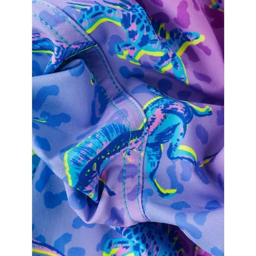 Chubbies The Dino Delights Youth Classic Mesh Lined Swim Trunks Blue/Pink Dinosa